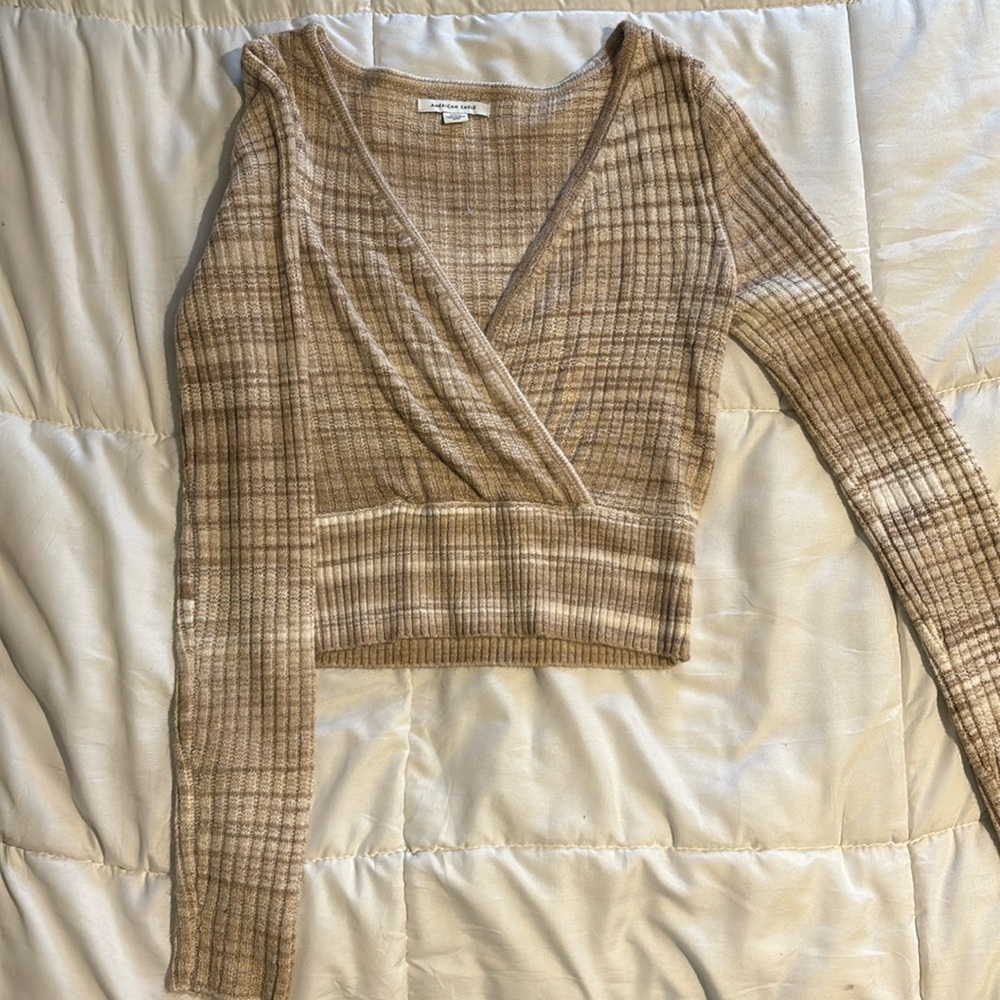 american eagle, long-sleeve crop-top size:small